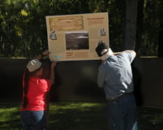 Installation of Interpretive Panel at James Kipp